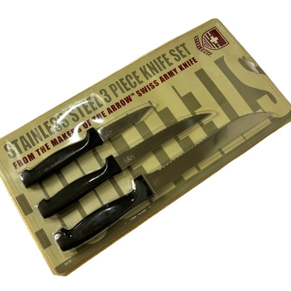 Vtg Steeledge Stainless Steel 3 pc knife Set NWT - Picture 6 of 7